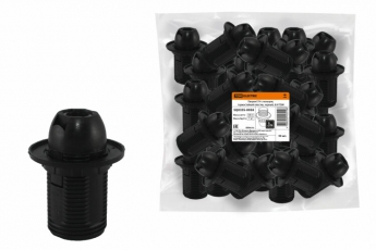 Патрон Е14 с кольцом, термостойкий пластик, черный, Б/Н | SQ0335-0058 | TDM