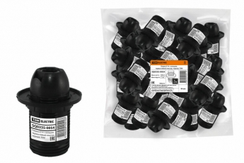 Патрон Е14 с кольцом, термостойкий пластик, черный | SQ0335-0054 | TDM