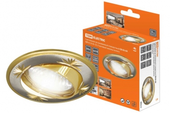 Светильник точечный встраиваемый под лампу поворотный СВ 02-04 MR16 50Вт G5.3 матовый никель/золото | SQ0359-0010 | TDM