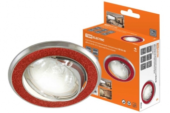 Светильник точечный встраиваемый под лампу поворотный СВ 02-06 MR16 50Вт G5.3 красный блеск/хром | SQ0359-0037 | TDM