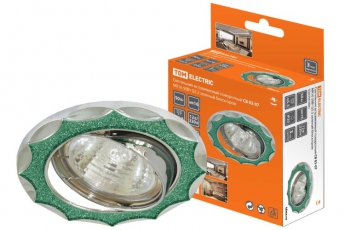Светильник точечный встраиваемый под лампу поворотный СВ 02-07 MR16 50Вт G5.3 зелёный блеск/хром | SQ0359-0041 | TDM