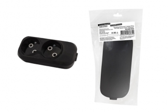 Колодка розеточная 2 гнезда 2П б/з 10А 250В черная серии 