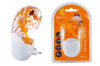 Ночник Весна 1Вт светодиодный белый с датчиком света | SQ0357-0001 | TDM