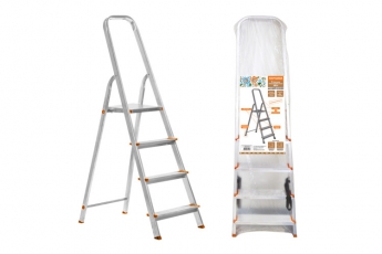 Стремянка комбинированная СК4, 4 ступени, сталь, алюминий, h=780 мм, Народная | SQ1028-0102 | TDM