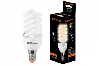 Лампа энергосберегающая КЛЛ 15Вт E14 827 cпираль FSТ2 42х103мм | SQ0323-0055 | TDM