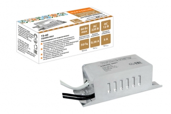 Трансформатор электронный ТЭ-60 220В/12В 20-60Вт нар. | SQ0360-0001 | TDM