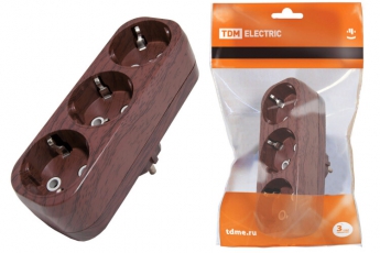 Блок на 3 гнезда 2П б/з плоский 6А 250B 