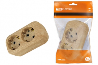 Колодка розеточная 2 гнезда 2П+З 16А 250В 