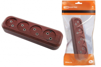 Колодка розеточная 4 гнезда 2П б/з 10А 250В 