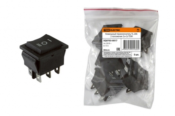 Клавишный переключатель YL-206 черный 3 положения 2з+2з | SQ0703-0017 | TDM