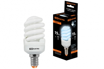 Лампа энергосберегающая КЛЛ 15Вт E14 840 cпираль FSТ2 КОМПАКТ 40х98мм | SQ0323-0185 | TDM