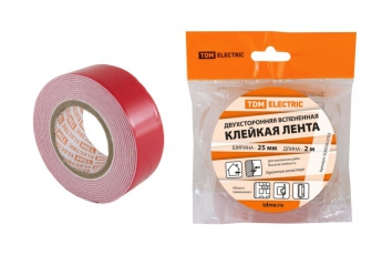Двухсторонняя вспененная клейкая лента ширина 25 мм длина 2 м | SQ0526-0703 | TDM