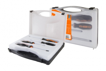 Набор отверток 4 шт.: SL3x75, SL5х100, PH1х75, PH2х100 (пласт. чемодан), CR-V 