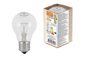 Лампа накаливания ЛОН А50 230-60 Е27 Народная | SQ0332-0502 | TDM