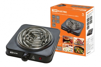 Электроплитка одноконф. ЭПС1 230 В, 1 кВт, спираль, черная, | SQ2504-0012 | TDM