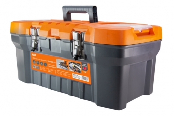 Ящик для инструментов ТЕХНИК-22, 56х28х24 см, метал. замки, лоток, два органайзера, «Рубин» | SQ1032-0203 | TDM