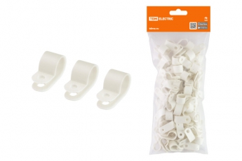 Скоба нейлоновая крепежная СКН-16 белая (100 шт) | SQ0514-0205 | TDM