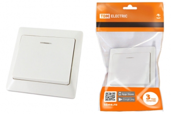 Выключатель 1 кл. с подсветкой 10А белый 