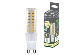 Лампа светодиодная G9-7 Вт-230 В-3000 К, SMD, 17,5x65,5 мм | SQ0340-0225 | TDM