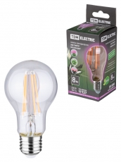 Лампа светодиодная для растений A60-8 Вт-230 В-E27-CL 