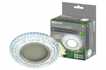 Светильник светодиодный встраиваемый СВ 03-12 MR16 50Вт G5.3 LED подсветка 3 Вт зеркальный/хром | SQ0359-0141 | TDM