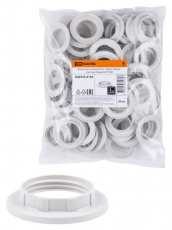 Кольцо для патрона Е14, термостойкий пластик, белый, Б/Н | SQ0335-0165 | TDM