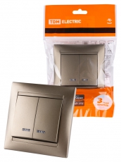 Выключатель 2 кл. с подсветкой 10А бронза 