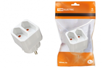 Блок на 2 гнезда 2П 2,5 А 250 B под плоскую вилку белый | SQ1806-0206 | TDM