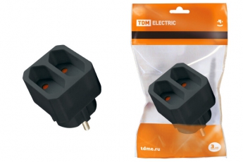 Блок на 2 гнезда 2П 2,5 А 250 B под плоскую вилку черный | SQ1806-0306 | TDM