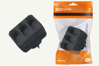 Блок на 3 гнезда 2П 2,5 А 250 B под плоскую вилку черный | SQ1806-0305 | TDM