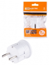 Вилка с/з круглая белая 10А 250В | SQ1806-0199 | TDM