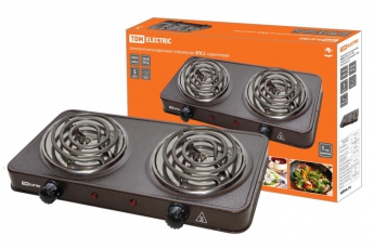 Электроплитка двухконф. ЭПС2 230 В, 2х1 кВт, спираль, коричневая, | SQ2504-0015 | TDM