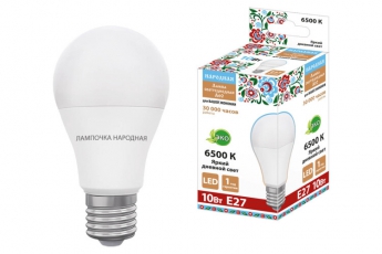 Лампа светодиодная НЛ-LED230-A60-10 Вт-230 В-6500 К-Е27, (60х106 мм), Народная | SQ0340-1628 | TDM