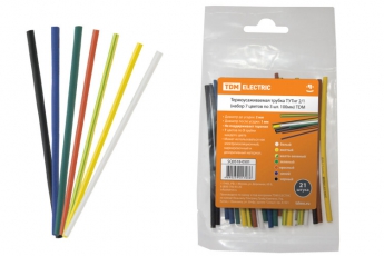 Термоусаживаемая трубка ТУТнг 2/1 набор (7 цветов по 3 шт. 100мм) | SQ0518-0501 | TDM