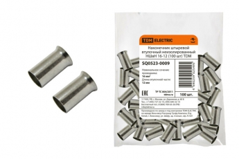 Наконечник штыревой втулочный неизолированный НШвН 16-12 (100 шт)  | SQ0523-0009 | TDM