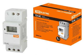 Таймер электронный ТЭ-АС-1мин/24ч-8on/off-16А-DIN (астрономический)  | SQ1503-0023 | TDM