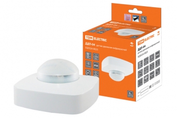 Датчик движения ДДП-04 2000Вт, 10-1800с, 4х20м , 3+лк, 120(сбоку)+360(сверху)гр, IP20, | SQ0324-0023 | TDM