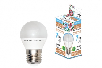 Лампа светодиодная FG45-7 Вт-230 В-6500 К–E27 Народная | SQ0340-1550 | TDM