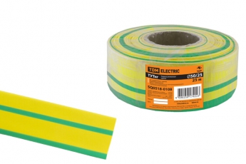 Термоусаживаемая трубка ТУТнг 50/25 желто-зеленая (25 м/ролл)  | SQ0518-0108 | TDM