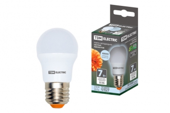Лампа светодиодная LED 7Вт Е27 230В 4000К FG45 шар | SQ0340-0180 | TDM