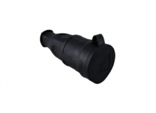 Розетка переносная с заглушкой каучук 2Р+РЕ 16А 250В IP44  | SQ0612-0002 | TDM