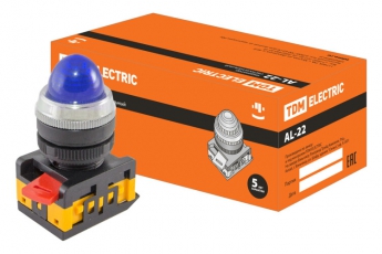 Лампа AL-22 сигнальная d22мм синий неон/230В цилиндр  | SQ0702-0036 | TDM