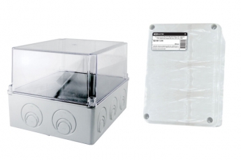 Коробка распределительная о/п 240х195х165мм, проз. крышка, IP55, кабельные ввода d28-3 шт., d37-2 шт., | SQ1401-1278 | TDM