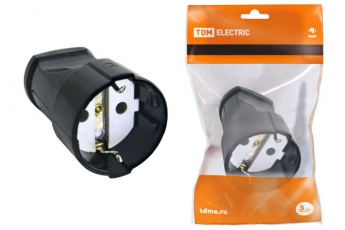 Кабельная розетка 2П+3 16А 250B черная | SQ1806-0132 | TDM