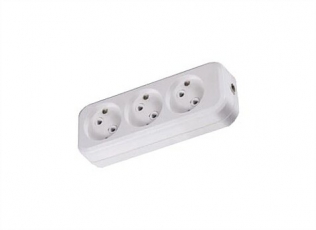 Колодка розеточная 3 гнезда 2П б/з 10А 250В белая  | SQ1806-0010 | TDM