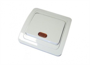 Выключатель 1-кл. с подсветкой 10А белый 
