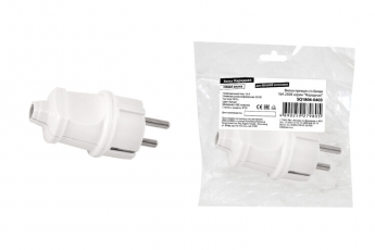 Вилка прямая с/з белая 16А 250В серии 