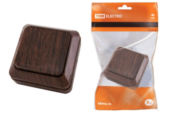 Выключатель 1-кл. открытой установки IP20 10А, бук 