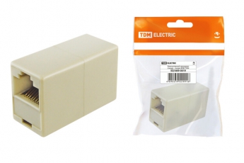 Компьютерный проходник (гнездо-гнездо) 8P8C, инд. упаковка  | SQ1809-0019 | TDM