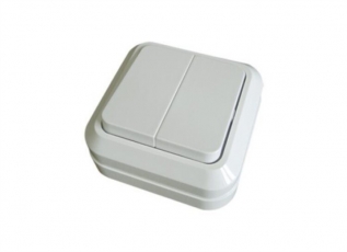 Выключатель 2-кл. открытой установки IP20 10А, сл. кость 